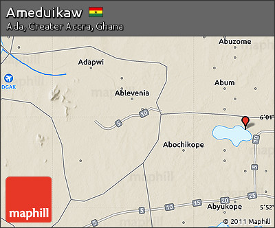 Shaded Relief Map of Ameduikaw