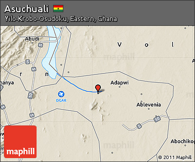 Shaded Relief Map of Asuchuali