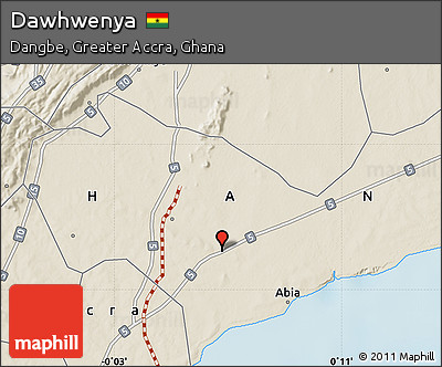 Shaded Relief Map of Dawhwenya