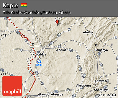 Shaded Relief Map of Kaple