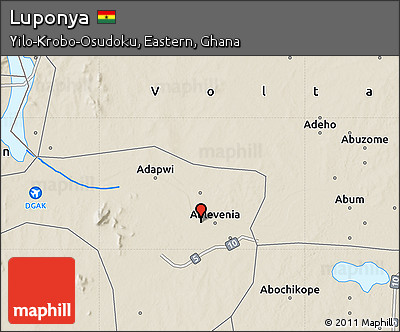 Shaded Relief Map of Luponya