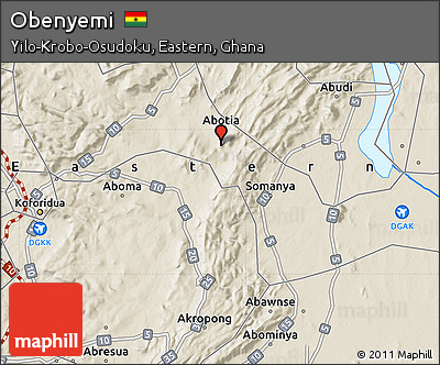 Shaded Relief Map of Obenyemi