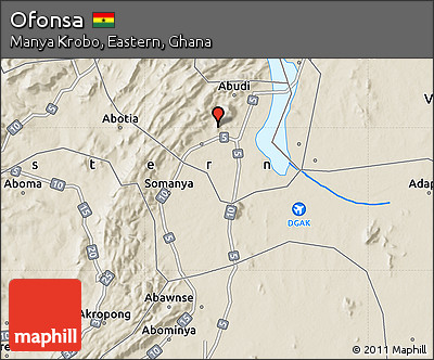 Shaded Relief Map of Ofonsa