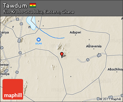 Shaded Relief Map of Tawdum
