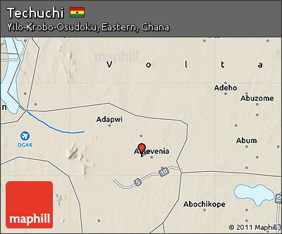 Shaded Relief Map of Techuchi