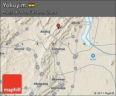 Shaded Relief Map of Yokuyim