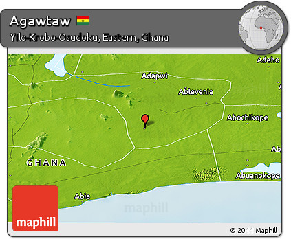 Physical Panoramic Map of Agawtaw