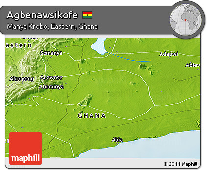 Physical Panoramic Map of Agbenawsikofe
