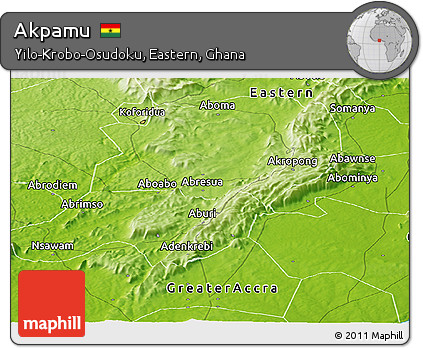 Physical Panoramic Map of Akpamu