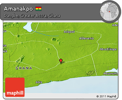 Physical Panoramic Map of Amanakpo