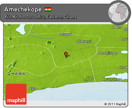 Physical Panoramic Map of Amechekope