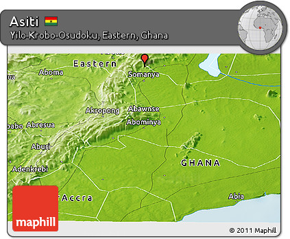 Physical Panoramic Map of Asiti
