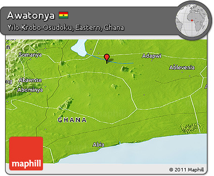 Physical Panoramic Map of Awatonya