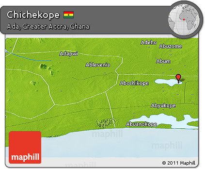 Physical Panoramic Map of Chichekope
