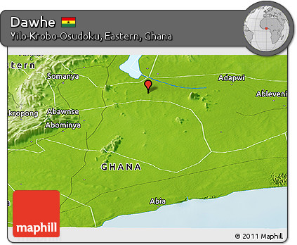 Physical Panoramic Map of Dawhe