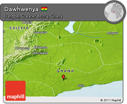 Physical Panoramic Map of Dawhwenya