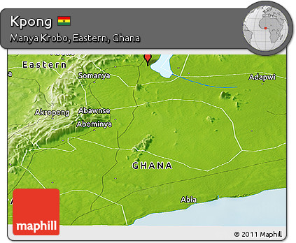 Physical Panoramic Map of Kpong
