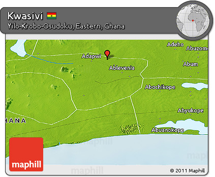 Physical Panoramic Map of Kwasivi