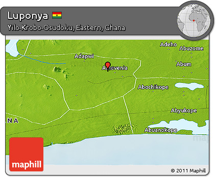 Physical Panoramic Map of Luponya