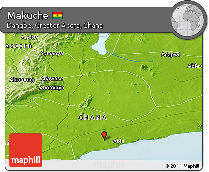 Physical Panoramic Map of Makuche