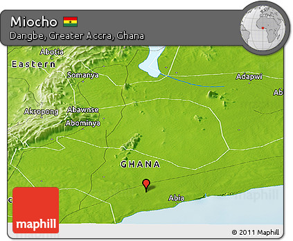 Physical Panoramic Map of Miocho