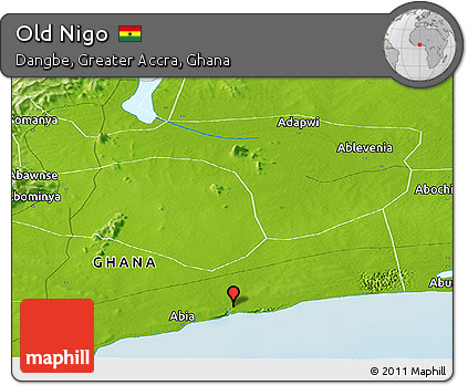 Physical Panoramic Map of Old Nigo