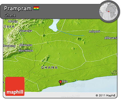 Physical Panoramic Map of Prampram