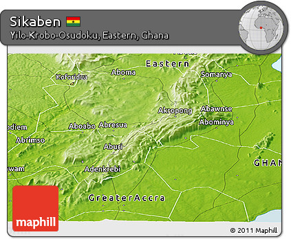 Physical Panoramic Map of Sikaben