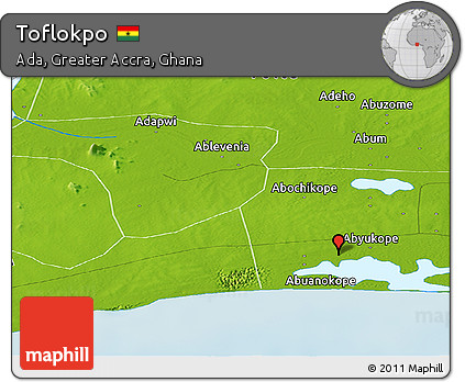 Physical Panoramic Map of Toflokpo