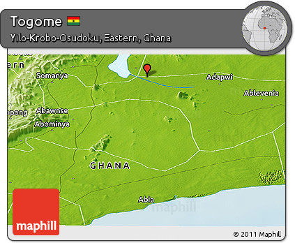 Physical Panoramic Map of Togome