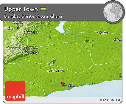 Physical Panoramic Map of Upper Town
