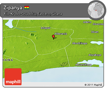 Physical Panoramic Map of Zipanya