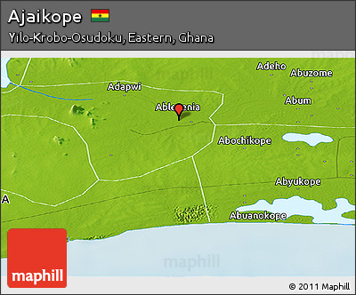 Physical Panoramic Map of Ajaikope