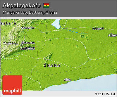 Physical Panoramic Map of Akpalegakofe