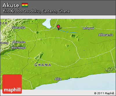 Physical Panoramic Map of Akuse