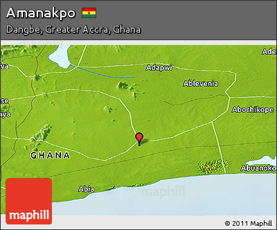Physical Panoramic Map of Amanakpo