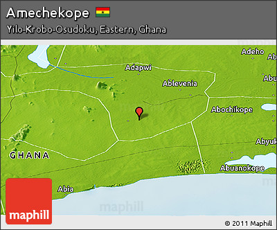 Physical Panoramic Map of Amechekope