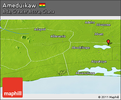 Physical Panoramic Map of Ameduikaw