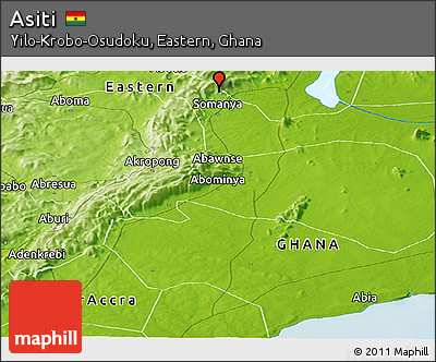 Physical Panoramic Map of Asiti