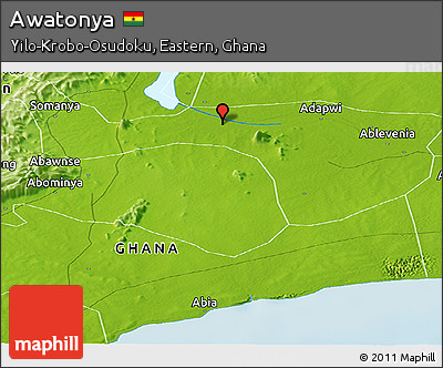 Physical Panoramic Map of Awatonya