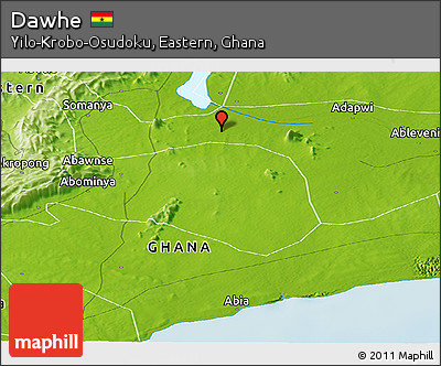 Physical Panoramic Map of Dawhe