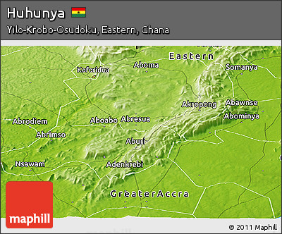 Physical Panoramic Map of Huhunya