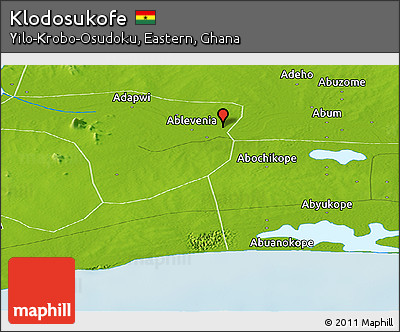 Physical Panoramic Map of Klodosukofe