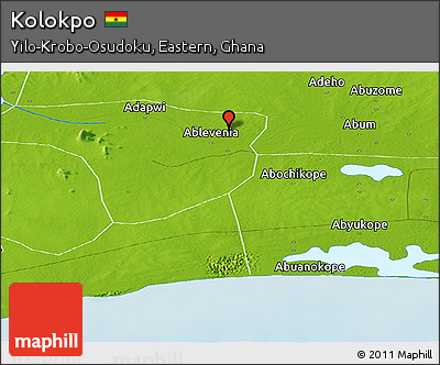 Physical Panoramic Map of Kolokpo