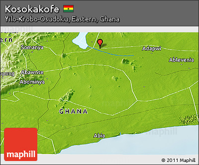 Physical Panoramic Map of Kosokakofe