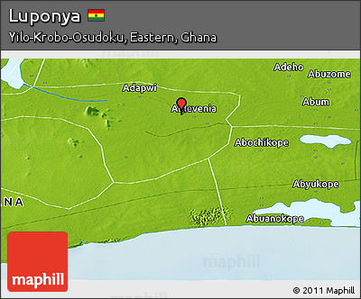 Physical Panoramic Map of Luponya