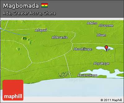 Physical Panoramic Map of Magbomada