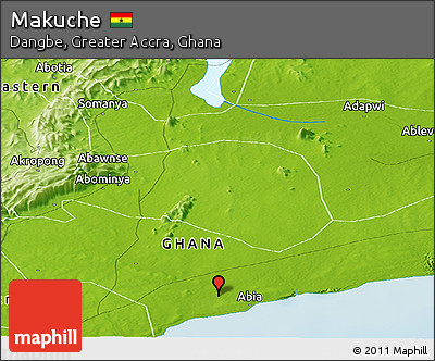 Physical Panoramic Map of Makuche