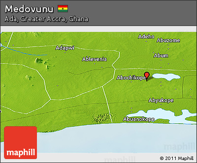 Physical Panoramic Map of Medovunu