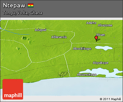 Physical Panoramic Map of Ntepaw